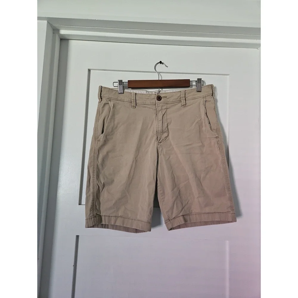 Hollister Tan Flat Front Shorts Mens 33 Classic Fit Skater Casual Gorpcore